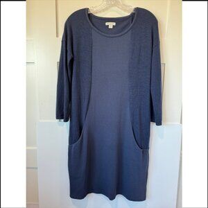 Garnet Hill blue sweater dress with pockets XS - Like New